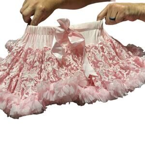 Oopsy Daisy Baby Light Pink White Floral Lace Overlay Pettiskirt size 18 Month